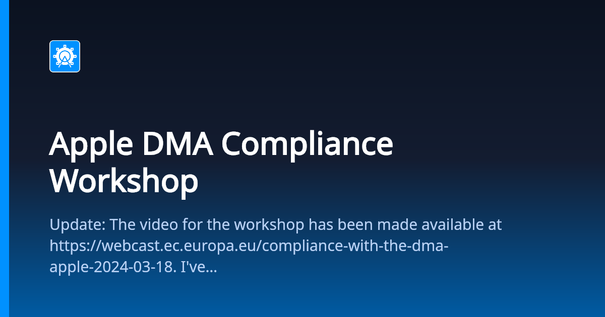 Apple DMA Compliance Workshop — App Fair